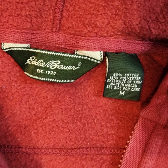 Eddie Bauer Vintage Burgundy Zip-up Hoodie Size M - Picture 5 of 10